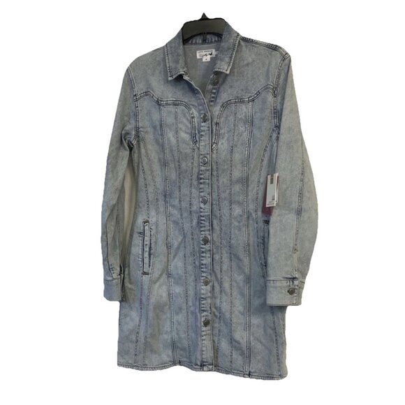 Good American x Dolly Parton Denim Long Sleeve Dress Womens Sz M Coquette NWT - Picture 5 of 10